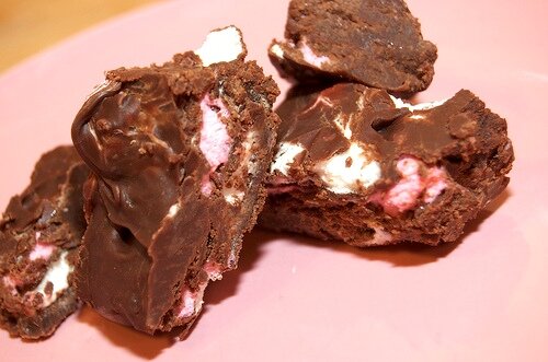 Chocoladefudge met marshmallows