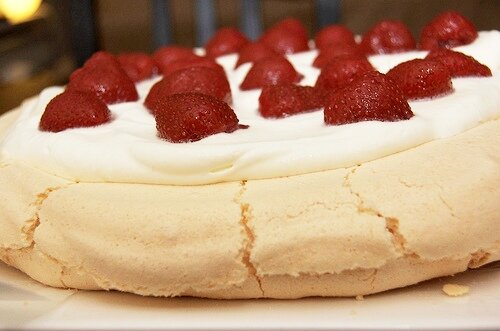 Pavlova met aardbeien