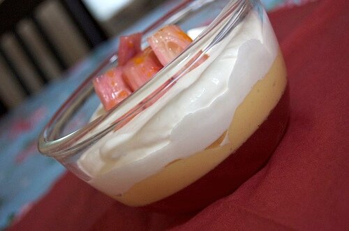 Trifle met rabarber