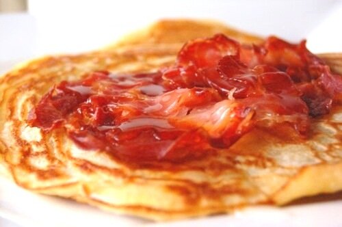 Amerikaanse pannenkoeken met bacon